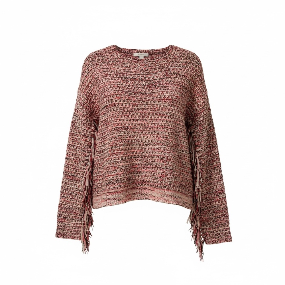 John + Jenn Fringe Sweater XS Boho Chunky Knit Tassel Festival Top